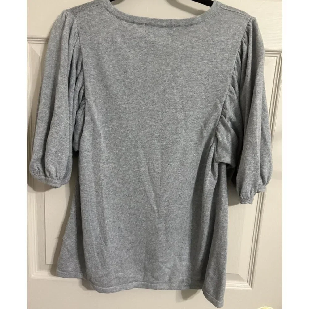 Michael Kors Womens Light Sweater Blouse Gems Sz Medium Med Gray So Cute